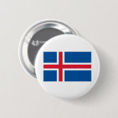 IJslandse vlag Ronde Button 5,7 Cm (Voorkant /achterkant)