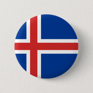 IJslandse vlag Ronde Button 5,7 Cm