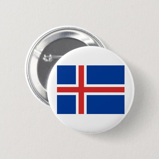 IJslandse vlag Ronde Button 5,7 Cm (Voorkant /achterkant)