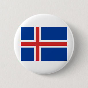 IJslandse vlag Ronde Button 5,7 Cm