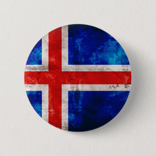 IJslandse vlag Ronde Button 5,7 Cm