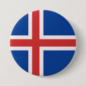 IJslandse vlag Ronde Button 7,6 Cm (Voorkant)