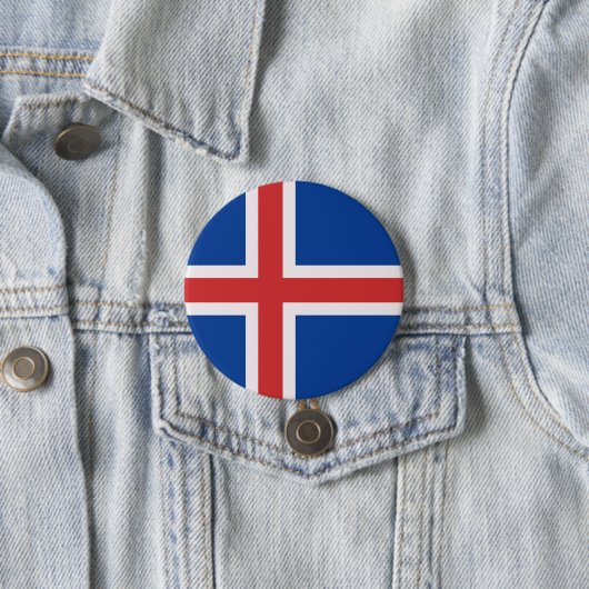 IJslandse vlag Ronde Button 7,6 Cm (In situ)