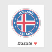 IJslandse vlag Ronde cirkel embleem Sticker (Vel)