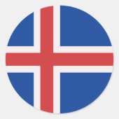 IJslandse vlag Ronde Sticker (Voorkant)