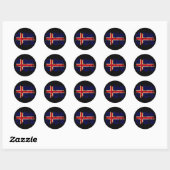 IJslandse vlag Ronde Sticker (Vel)