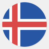 IJslandse vlag Ronde Sticker (Voorkant)