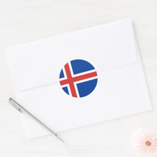 IJslandse vlag Ronde Sticker (Envelop)