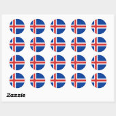 IJslandse vlag Ronde Sticker (Vel)