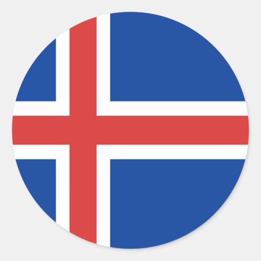 IJslandse vlag Ronde Sticker (Voorkant)