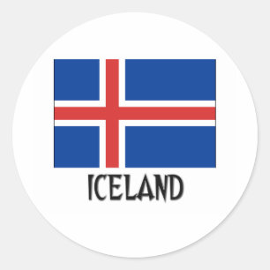 IJslandse vlag Ronde Sticker