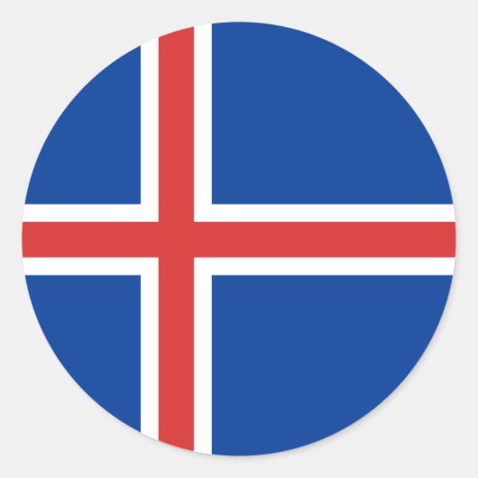 IJslandse vlag Ronde Sticker (Voorkant)