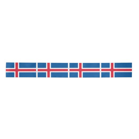 IJslandse vlag Satijnen Lint (Voorkant)