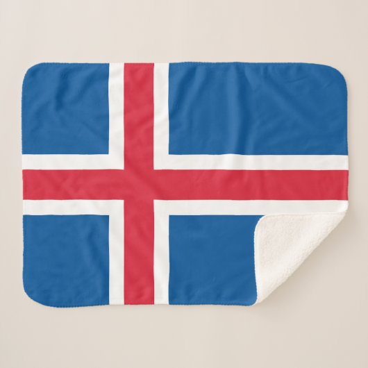 IJslandse vlag Sherpa Deken (Voorkant (horizontaal))