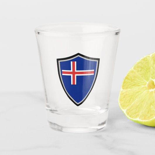 IJslandse vlag Shot Glas (Voorkant)