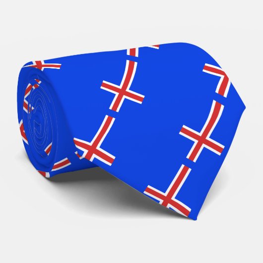 IJslandse vlag Stropdas (Opgerold)