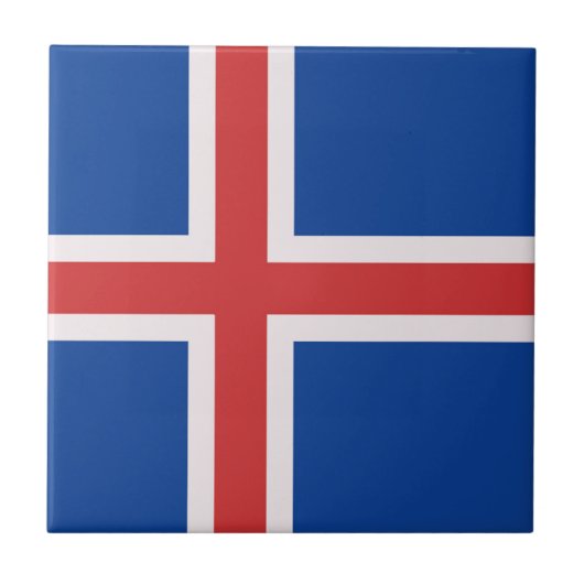 IJslandse vlag Tegeltje (Voorkant)
