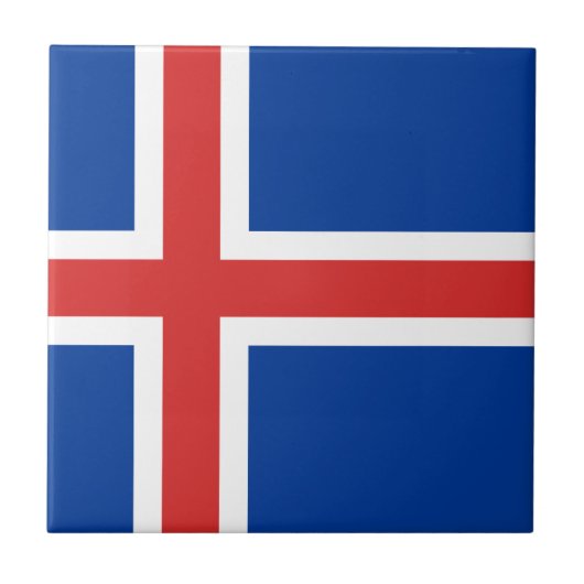 IJslandse vlag Tegeltje (Voorkant)