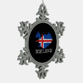 IJslandse vlag Tin Sneeuwvlok Ornament (Links)