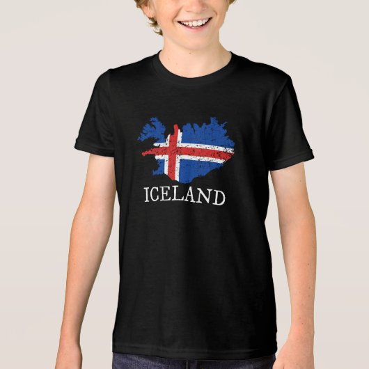 IJslandse vlag Tri-Blend Shirt (Voorkant)