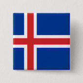 IJslandse vlag Vierkante Button 5,1 Cm (Voorkant)