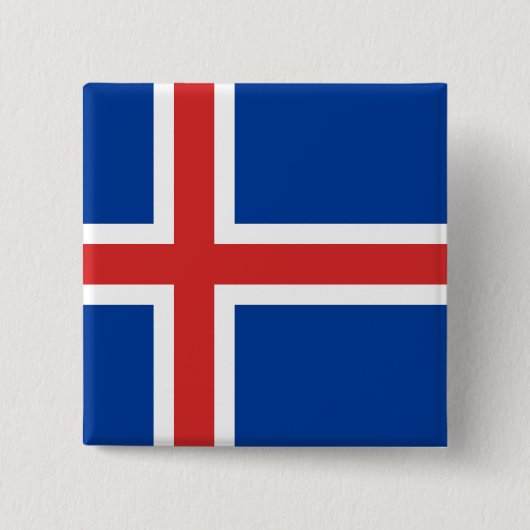 IJslandse vlag Vierkante Button 5,1 Cm (Voorkant)