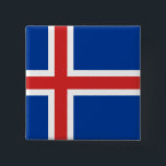 IJslandse vlag Vierkante Button 5,1 Cm<br><div class="desc">wereldwijde vlaggenproducten - Je kunt je eigen tekst toevoegen.</div>