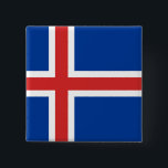 IJslandse vlag Vierkante Button 5,1 Cm<br><div class="desc">wereldwijde vlaggenproducten - Je kunt je eigen tekst toevoegen.</div>