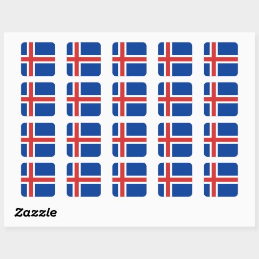 IJslandse vlag Vierkante Sticker (Vel)