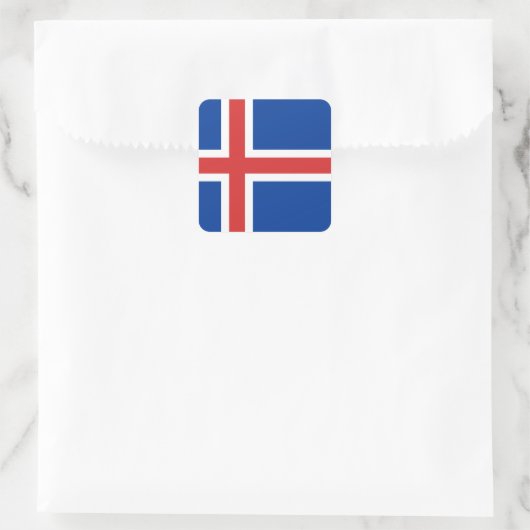 IJslandse vlag Vierkante Sticker (Tas)