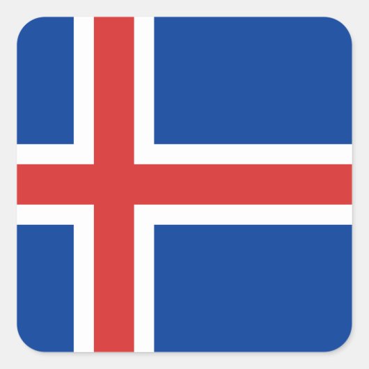 IJslandse vlag Vierkante Sticker (Voorkant)