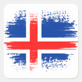 IJslandse vlag Vierkante Sticker (Voorkant)
