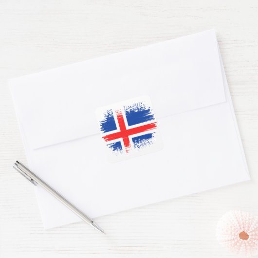 IJslandse vlag Vierkante Sticker (Envelop)