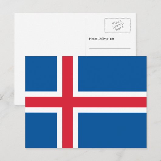 IJslandse vlag, vlag van IJsland Briefkaart (Voorkant / Achterkant)