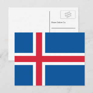 IJslandse vlag, vlag van IJsland Briefkaart