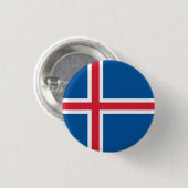 IJslandse vlag, vlag van IJsland Ronde Button 3,2 Cm (Voorkant /achterkant)