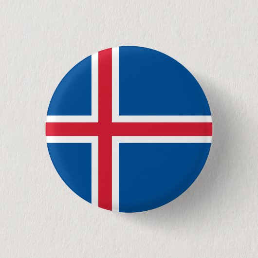 IJslandse vlag, vlag van IJsland Ronde Button 3,2 Cm (Voorkant)