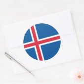 IJslandse vlag, vlag van IJsland Ronde Sticker (Envelop)