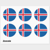 IJslandse vlag, vlag van IJsland Ronde Sticker (Vel)