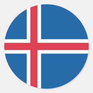 IJslandse vlag, vlag van IJsland Ronde Sticker