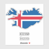 IJslandse vlaggenkaart Sticker (Vel)