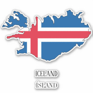 IJslandse vlaggenkaart Sticker