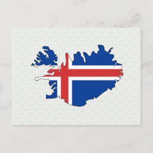 IJslandse vlaggenkaart, volledige grootte Briefkaart