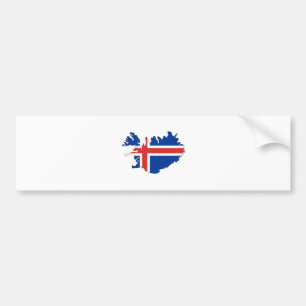IJslandse vlaggenkaart, volledige grootte Bumpersticker