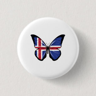 IJslandse vlindervlag Ronde Button 3,2 Cm