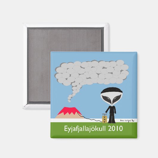 IJslandse vulkaan 2010 magneet (Voorkant / Achterkant)