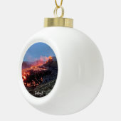 IJslandse vulkaan - keramische keramiekversiering Bal Ornament (Rechts)