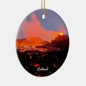 IJslandse vulkaan - keramische sierbloem Keramisch Ornament (Rechts)