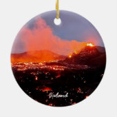 IJslandse vulkaan - keramische sierbloem Keramisch Ornament (Achterkant)