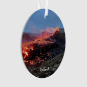 IJslandse vulkaan - keramische sierbloem Ornament (voorkant)